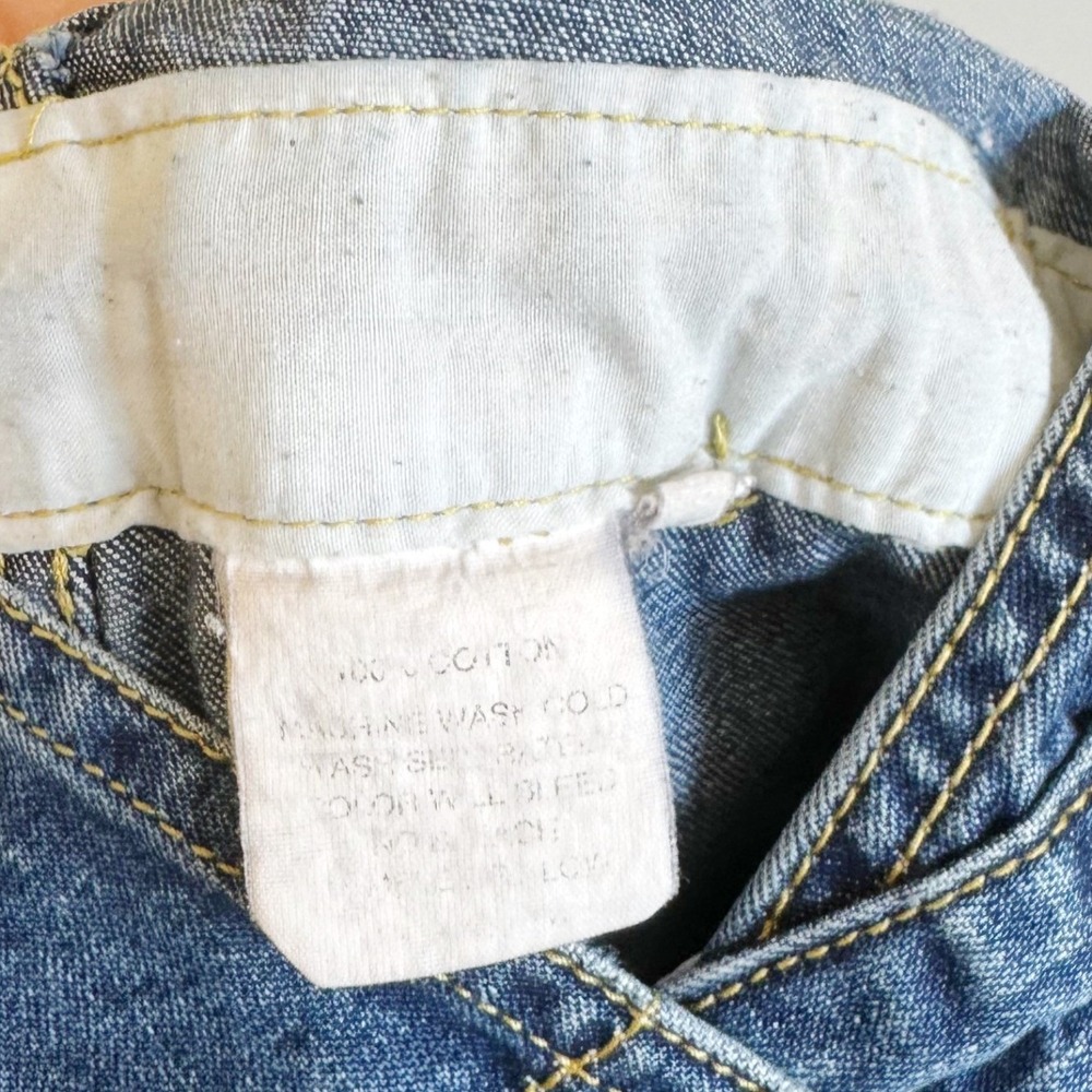 VTG LIFO American Brand Denim Bib Overalls Wide Leg Blue Womens XL Carpenter 90s - Picture 7 of 10